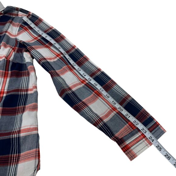 Old Navy Women SZ XXL Plaid Classic Shirt Red/Blue Button-Down Top Cotton Fabric - Picture 6 of 10